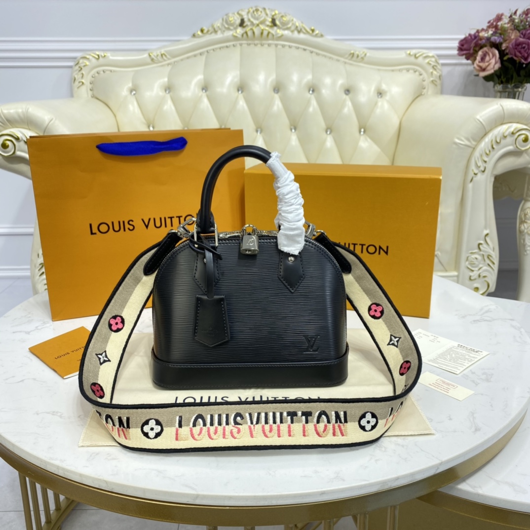 Louis Vuitton ALMA BB Epi Leather Handbag M59217 Black